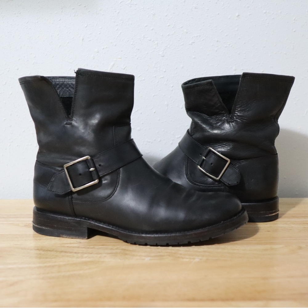 FRYE | Black Leather “Natalie” Engineer Boots Size 8